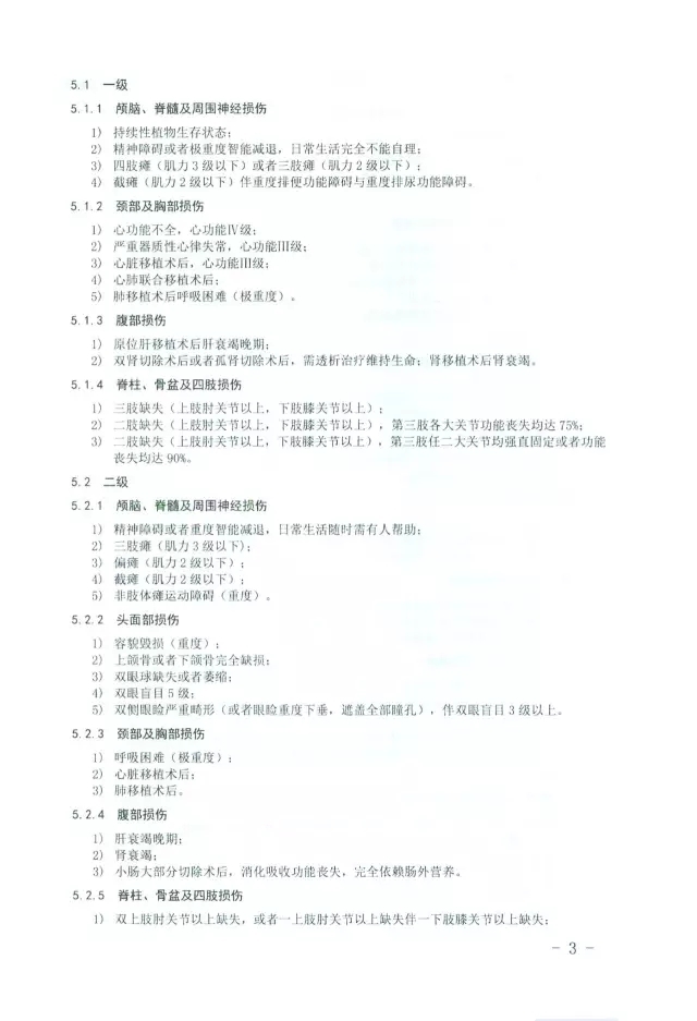 人體損傷致殘程度分級(jí)3